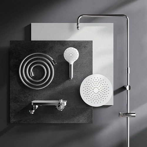 Душевая система AM.PM Like F0780700 штанга 1030-1460мм, верхний душ 220 мм Душевая система AM.PM Like F0780700 штанга 1030-1460мм, верхний душ 220 мм