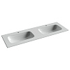Картинка анонса товара «раковина ceramica nova grace cn7022 мебельная 1410x457x137 с двумя чашами и отверстиями под смеситель белый»