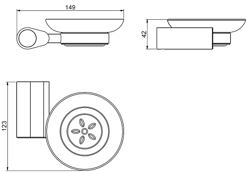 Мыльница ART&MAX VERONA PUSH AM-M-031-CR подвесная, стеклянная Мыльница ART&MAX VERONA PUSH AM-M-031-CR подвесная, стеклянная