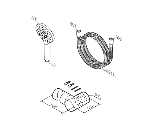 Душевой гарнитур AM.PM Like F0118000 Душевой гарнитур AM.PM Like F0118000