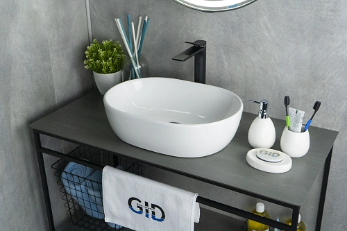 Раковина Gid N9026b 51113 накладная белая 48x35x13.5 Раковина Gid N9026b 51113 накладная белая 48x35x13.5