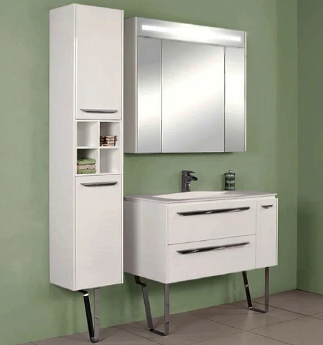 Тумба под раковину Aquaton Блент 100 2Б белая 1A165901BL010 Тумба под раковину Aquaton Блент 100 2Б белая 1A165901BL010