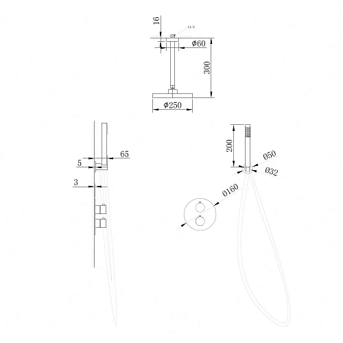 Душевая система ABBER Wasser Kreis AF8121NG скрытого монтажа без излива, никель Душевая система ABBER Wasser Kreis AF8121NG скрытого монтажа без излива, никель