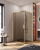 Картинка анонса товара «душевой уголок cezares slider-ah-1-100-70/80-br-boro 70-80x100см стекло тонированное (бронза), профиль брашированное золото»