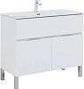Тумба под раковину Aquanet Алвита New 100 1 ящик, 2 дверцы, белый матовый 00277554