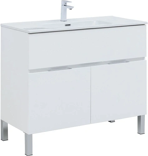 Тумба под раковину Aquanet Алвита New 100 1 ящик, 2 дверцы, белый матовый 00277554 Тумба под раковину Aquanet Алвита New 100 1 ящик, 2 дверцы, белый матовый 00277554
