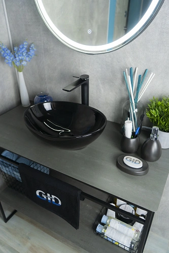 Раковина Gid Nc920 52231 накладная черная глянцевая 41x34x15 Раковина Gid Nc920 52231 накладная черная глянцевая 41x34x15