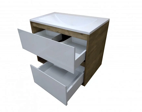 Тумба с раковиной Эстет Monaco Wood ФР-00010673 900х480 подвесная 2 ящика Тумба с раковиной Эстет Monaco Wood ФР-00010673 900х480 подвесная 2 ящика