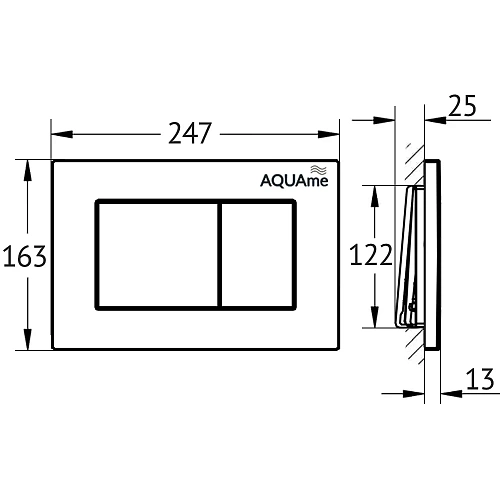 Клавиша смыва AQUAme AQM4102B черный Клавиша смыва AQUAme AQM4102B черный