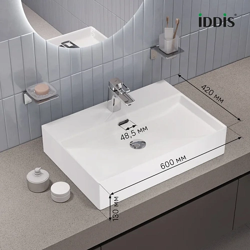 Раковина IDDIS Bild BILWS60i27 накладная/подвесная, белый глянцевый Раковина IDDIS Bild BILWS60i27 накладная/подвесная, белый глянцевый