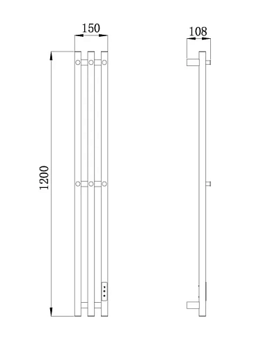 Полотенцесушитель электрический Raglo R350.17.03 настенный сенсорный узкий с терморегулятором, сатин золотой Полотенцесушитель электрический Raglo R350.17.03 настенный сенсорный узкий с терморегулятором, сатин золотой