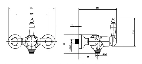 Смеситель для душа Boheme IMPERIALE Ripresa 324 Смеситель для душа Boheme IMPERIALE Ripresa 324