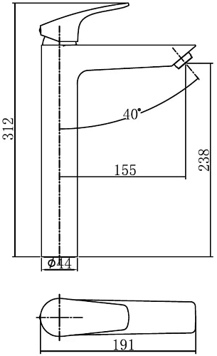 Смеситель для раковины Aquanet Static Black AF330-11B Смеситель для раковины Aquanet Static Black AF330-11B