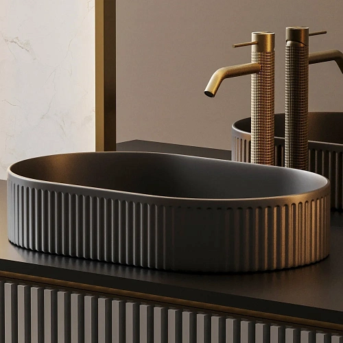 Раковина ABBER Bequem AC2116MB накладная черная матовая Раковина ABBER Bequem AC2116MB накладная черная матовая