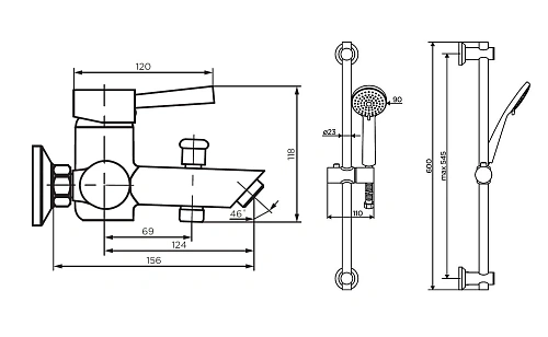 Смеситель для ванны Dorff Logic NEW D0103030SS Смеситель для ванны Dorff Logic NEW D0103030SS