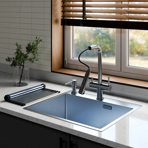 Смеситель для кухни Milacio Ultra 561 (MCU.561.SS) под фильтр, нержавеющая сталь с вытяжной лейкой Смеситель для кухни Milacio Ultra 561 (MCU.561.SS) под фильтр, нержавеющая сталь с вытяжной лейкой