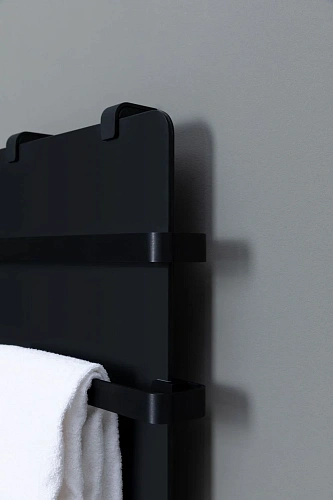 Полотенцесушитель электрический Allen Brau Infinity 120x44 00325638 с рейлингом 2.0 и креплением, черный матовый Полотенцесушитель электрический Allen Brau Infinity 120x44 00325638 с рейлингом 2.0 и креплением, черный матовый