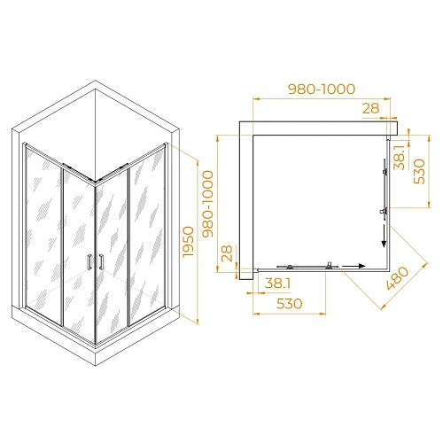 Душевой уголок RGW PA-39B 1000x1000 мм 03083900-14 черный Easy Clean Душевой уголок RGW PA-39B 1000x1000 мм 03083900-14 черный Easy Clean