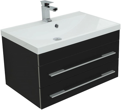 Тумба под раковину Aquanet Верона 75 New черный матовый 00272427 Тумба под раковину Aquanet Верона 75 New черный матовый 00272427