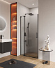 Картинка анонса товара «душевая дверь cezares slider-b-1-100/110-c-nero 100см стекло прозрачное, профиль черный»