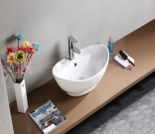 Раковина CeramaLux 9018 накладная, белый Раковина CeramaLux 9018 накладная, белый