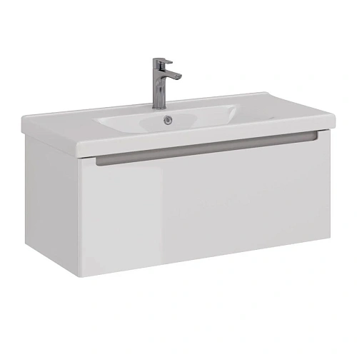 Тумба под раковину Lemark BUNO MINI 100 см подвесная, серый/белый LM05BM100T Тумба под раковину Lemark BUNO MINI 100 см подвесная, серый/белый LM05BM100T
