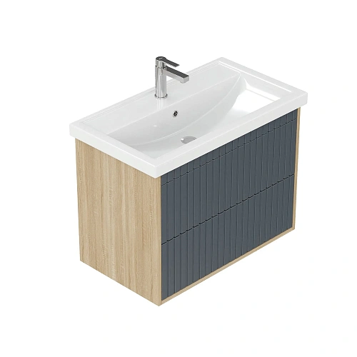 Тумба под раковину Onika Дайлер 80 см 108062 подвесная графит/дуб сонома (для Фостер 80) Тумба под раковину Onika Дайлер 80 см 108062 подвесная графит/дуб сонома (для Фостер 80)