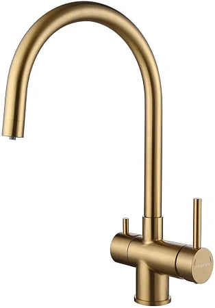 Смеситель для кухни Paulmark Heller, брашированное золото, He213218-BG Смеситель для кухни Paulmark Heller, брашированное золото, He213218-BG