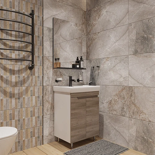 Комплект мебели DIWO Воронеж 60 напольная, ореховый дубослив, с сифоном 579749 Комплект мебели DIWO Воронеж 60 напольная, ореховый дубослив, с сифоном 579749