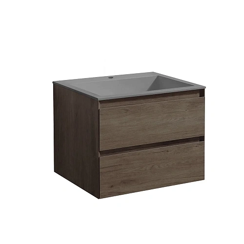 Тумба под раковину Vincea Luka 600 подвесная, 2 выкатных ящика soft-close, R.Oak VMC-2L600RO Тумба под раковину Vincea Luka 600 подвесная, 2 выкатных ящика soft-close, R.Oak VMC-2L600RO