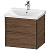 Тумба под раковину Duravit XVIU XV41150B221 подвесная 61 см орех/черный