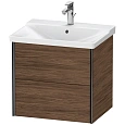 Тумба под раковину Duravit XVIU XV41150B221 подвесная 61 см орех/черный Тумба под раковину Duravit XVIU XV41150B221 подвесная 61 см орех/черный