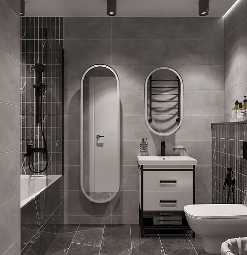 Шкаф-пенал STWORKI Мальмё МВК075 45, с подсветкой, белый 541671 Шкаф-пенал STWORKI Мальмё МВК075 45, с подсветкой, белый 541671