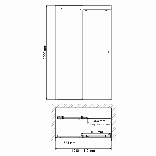 Душевая дверь WasserKRAFT Vils 56R13 хром Душевая дверь WasserKRAFT Vils 56R13 хром