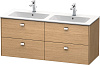 Картинка анонса товара «тумба под раковину duravit brioso br410601052 подвесная 129 см дуб»