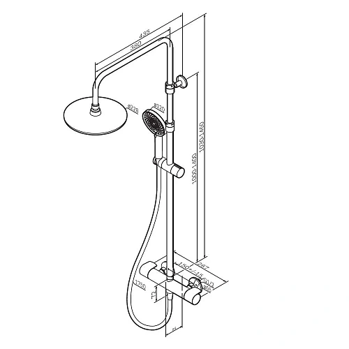 Душевая система AM.PM X-Joy F0785A422 с термостатом, верхний душ 220мм, черный Душевая система AM.PM X-Joy F0785A422 с термостатом, верхний душ 220мм, черный