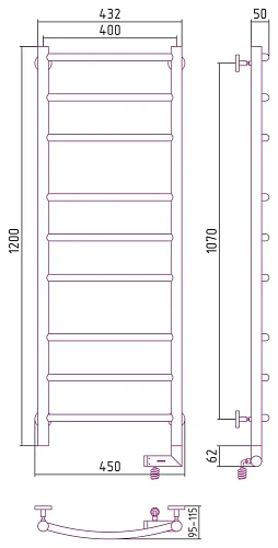 Полотенцесушитель электрический Сунержа Галант 2.0 1200х400 МЭМ правый 00-5201-1240 Без покрытия Полотенцесушитель электрический Сунержа Галант 2.0 1200х400 МЭМ правый 00-5201-1240 Без покрытия