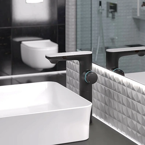 Смеситель для раковины BERGES MORANS 076004 сенсорный высокий, черный матовый Смеситель для раковины BERGES MORANS 076004 сенсорный высокий, черный матовый