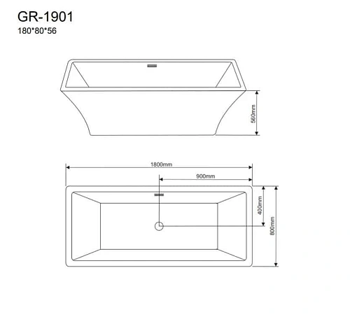 Ванна отдельностоящая GROSSMAN GR-1901 (180x80x56) Ванна отдельностоящая GROSSMAN GR-1901 (180x80x56)