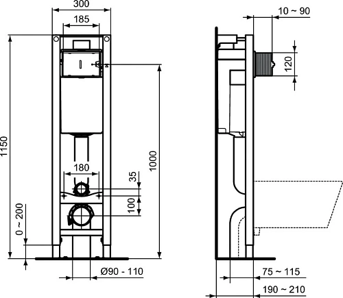 Инсталляция для унитаза Ideal Standard PROSYS ECO FRAME M E233267 Инсталляция для унитаза Ideal Standard PROSYS ECO FRAME M E233267