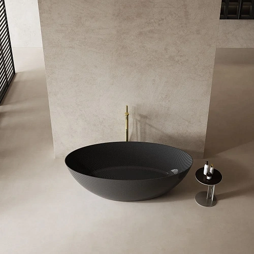 Ванна отдельностоящая ABBER AK9002-1.8 180x85 универсальная, черная, карбоновая Ванна отдельностоящая ABBER AK9002-1.8 180x85 универсальная, черная, карбоновая