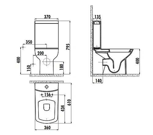 Чаша напольного унитаза Creavit Lara LR310-00CB00E-0000 Чаша напольного унитаза Creavit Lara LR310-00CB00E-0000