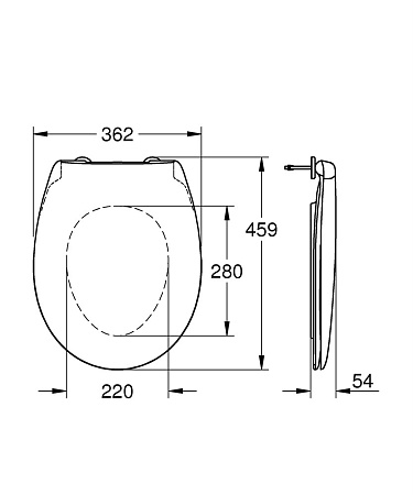 Крышка-сиденье GROHE Bau Ceramic (39493000) с микролифтом, альпин-белый Крышка-сиденье GROHE Bau Ceramic (39493000) с микролифтом, альпин-белый