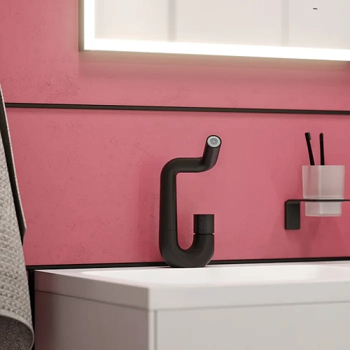 Смеситель для раковины IDDIS Twist (TWIBLBTi01) с управлением Push Control, черный матовый Смеситель для раковины IDDIS Twist (TWIBLBTi01) с управлением Push Control, черный матовый