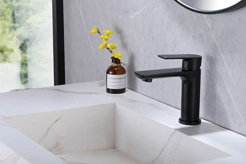 Смеситель для раковины ABBER Weiss Insel AF8010B черный матовый Смеситель для раковины ABBER Weiss Insel AF8010B черный матовый