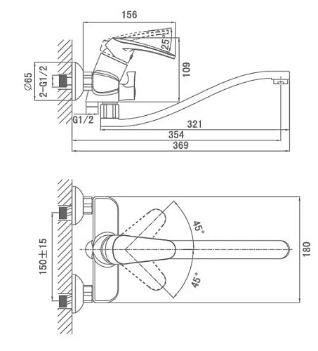 Смеситель для ванны D&K Passau Bayern DA1193301 Смеситель для ванны D&K Passau Bayern DA1193301