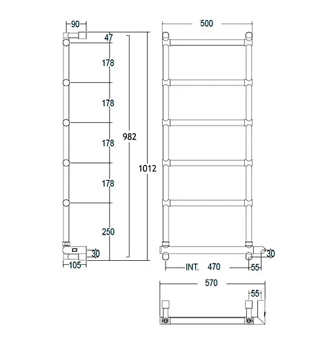 Полотенцесушитель электрический Margaroli Sole 542-6 BOX 5424706B 47 x 102 см, хром Полотенцесушитель электрический Margaroli Sole 542-6 BOX 5424706B 47 x 102 см, хром