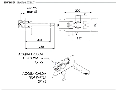 Смеситель для раковины Remer Infinity I15L Смеситель для раковины Remer Infinity I15L