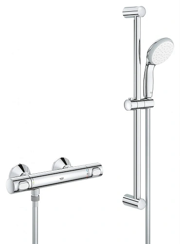 Смеситель для душа GROHE QuickFix Precision Flow с душевым гарнитуром, хром (34841000) термостат Смеситель для душа GROHE QuickFix Precision Flow с душевым гарнитуром, хром (34841000) термостат