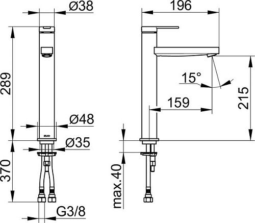 Смеситель для раковины Keuco IXMO 59510373100 Смеситель для раковины Keuco IXMO 59510373100